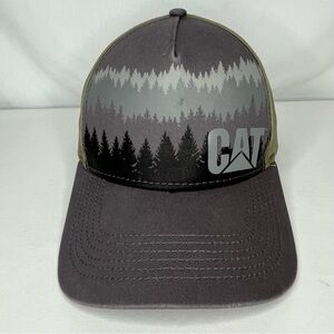 Caterpillar Gray CAT Forrest Logger Print w/ Olive Baseball Hat